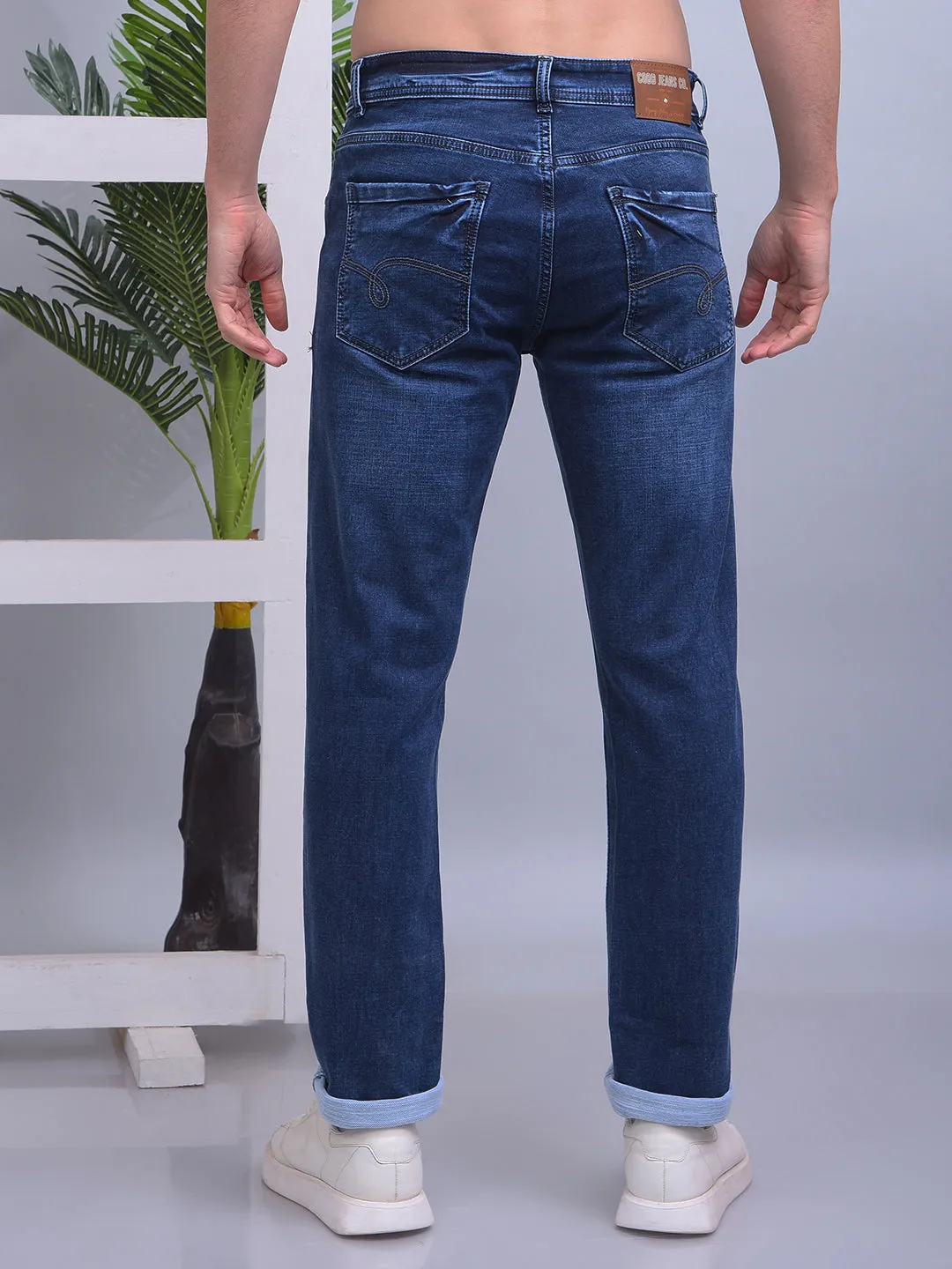 COBB DARK BLUE NARROW-FIT PREMIUM JEANS