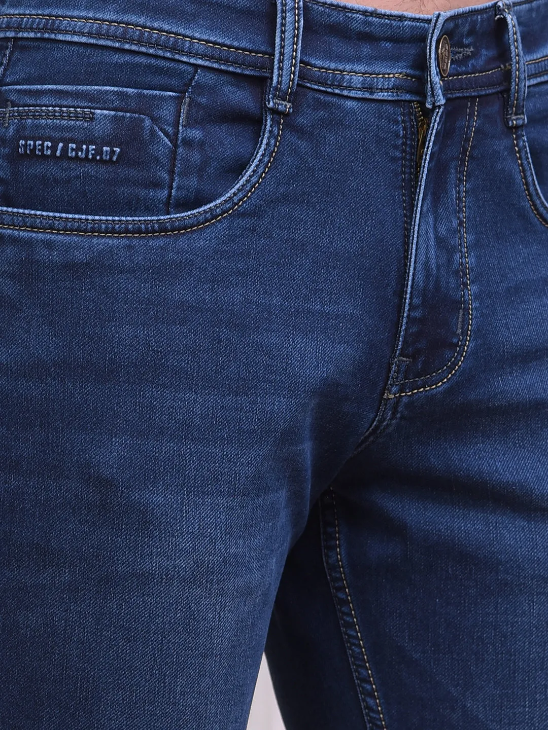 COBB DARK BLUE STRAIGHT-FIT PREMIUM JEANS
