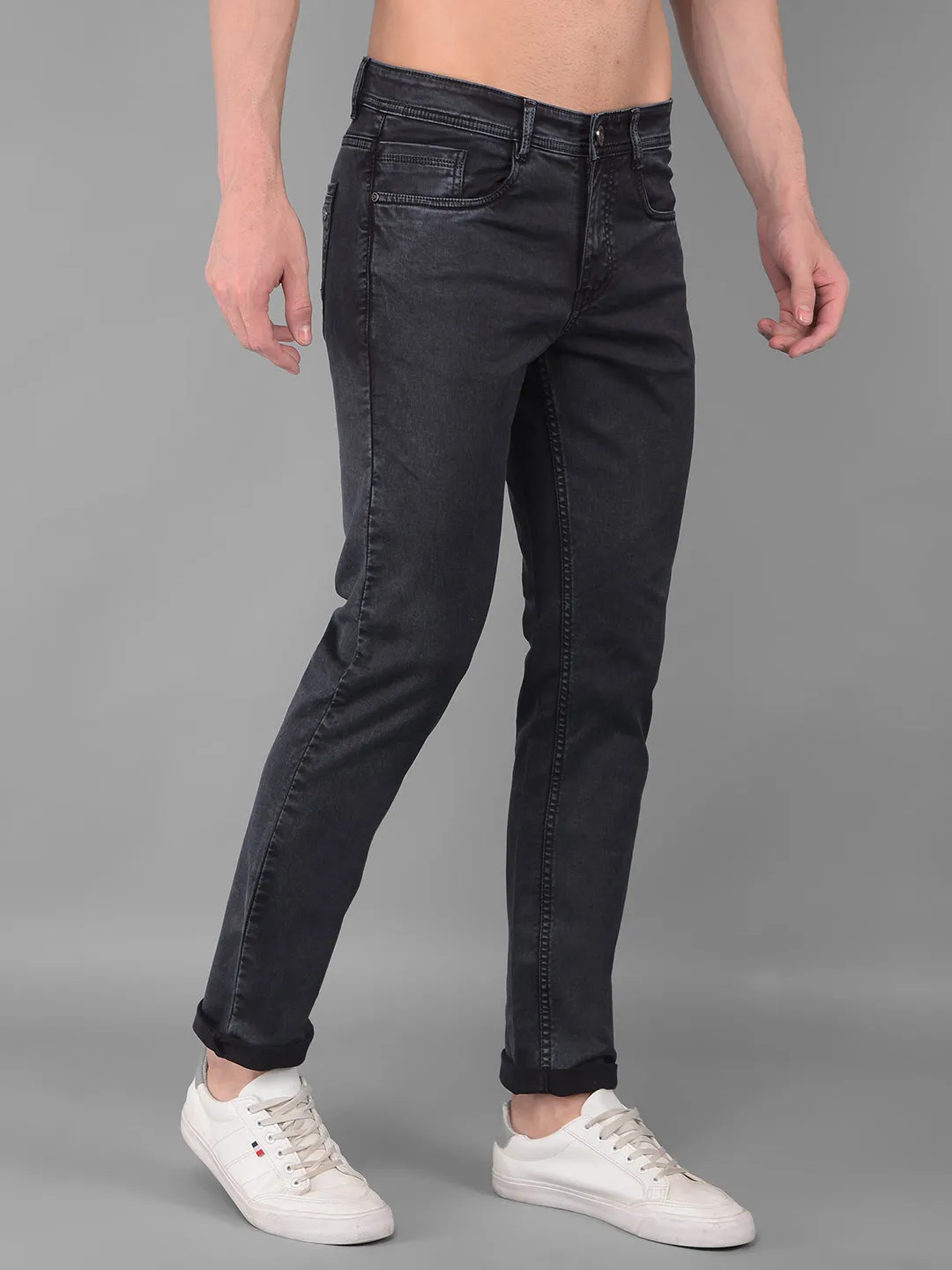 COBB Dark Grey Narrow Fit Premium Jeans