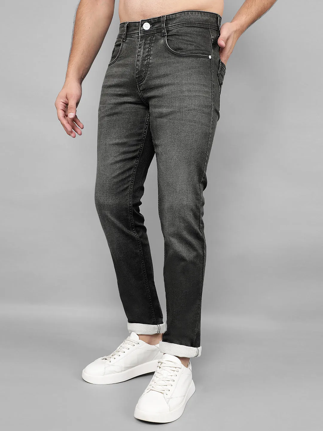 COBB Dark Grey Straight Fit Premium Jeans