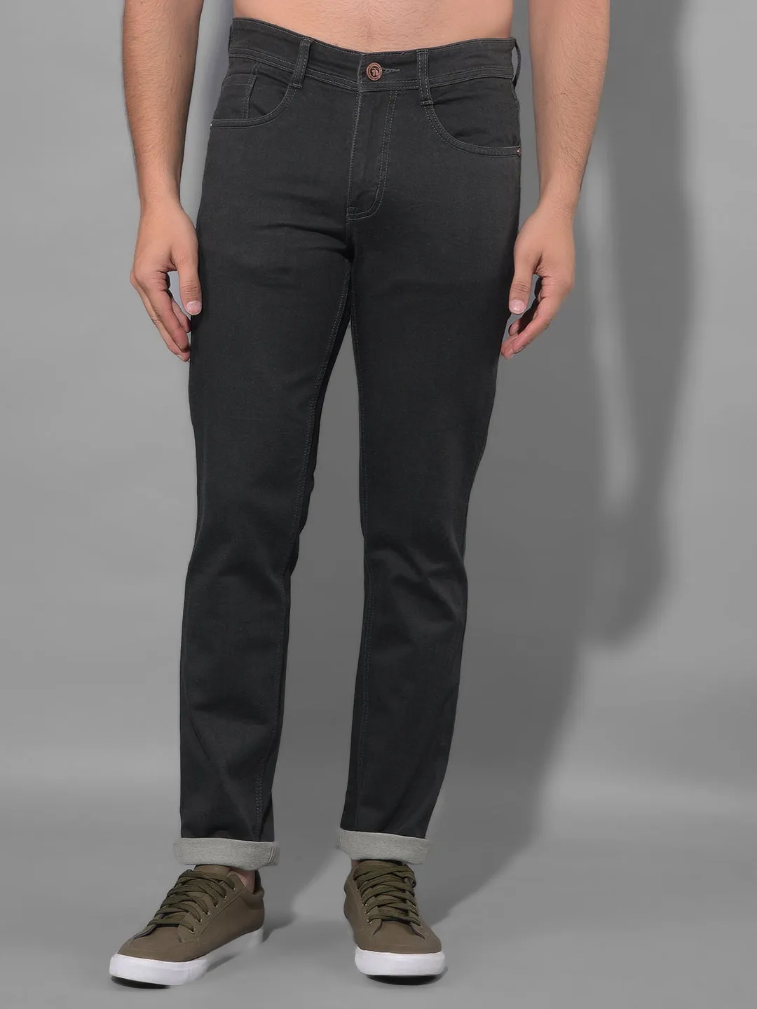 COBB Dark Olive Narrow Fit Premium Jeans