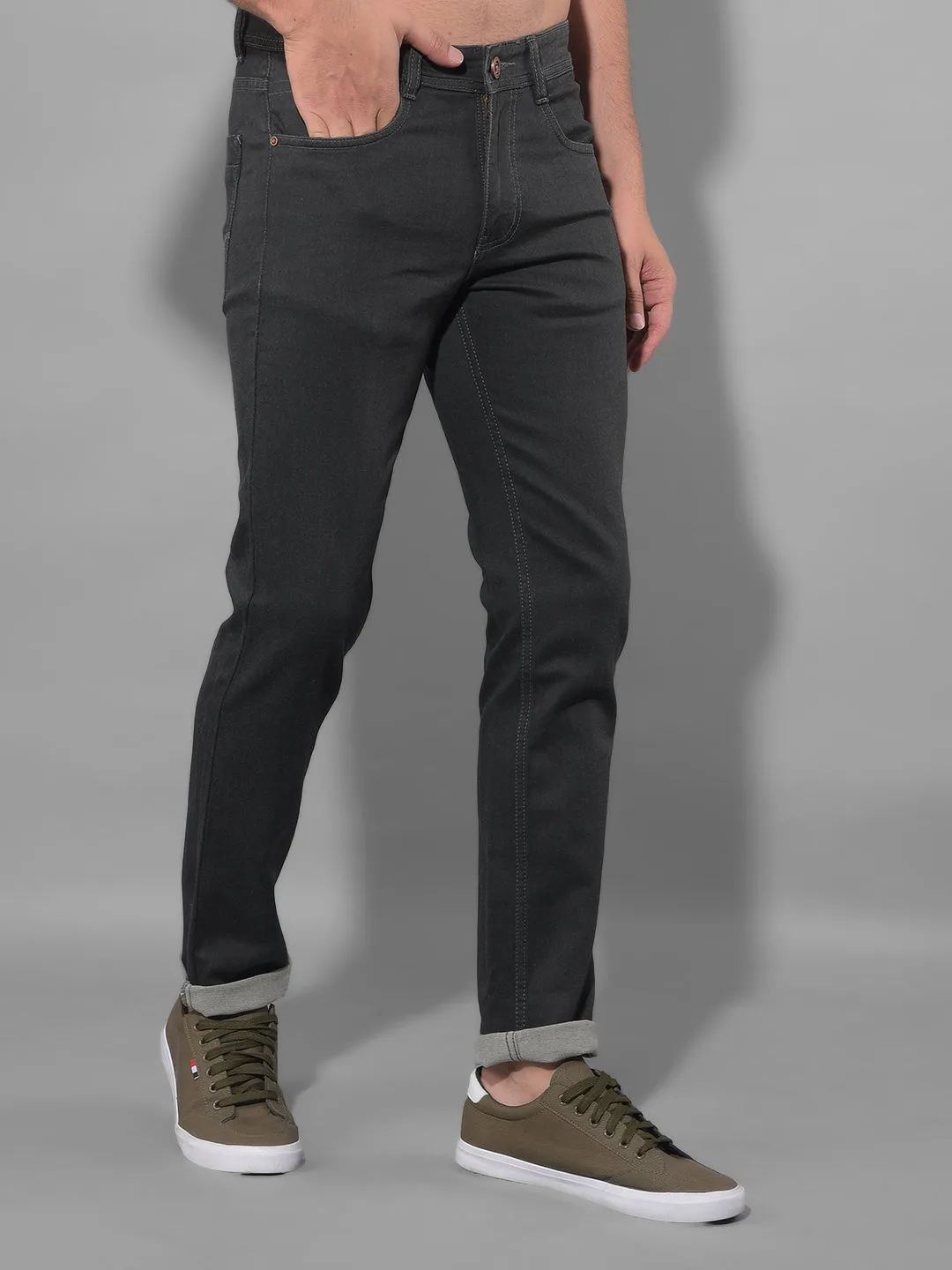 COBB Dark Olive Narrow Fit Premium Jeans