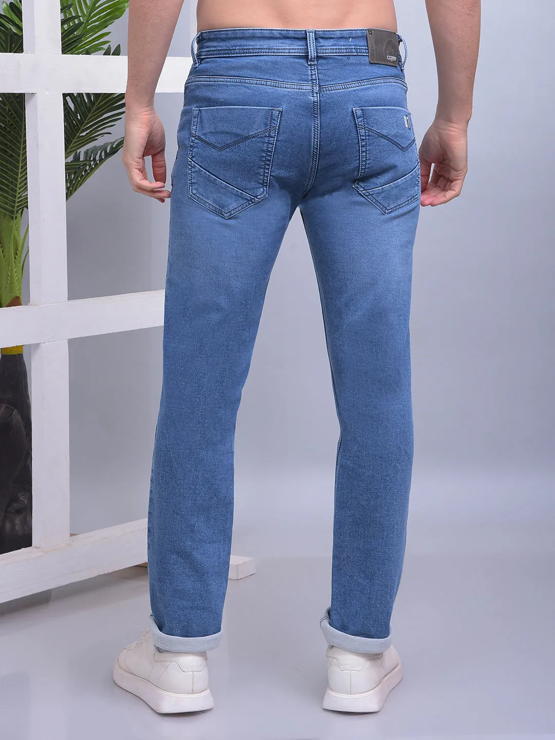 COBB DUSTY BLUE NARROW-FIT PREMIUM JEANS