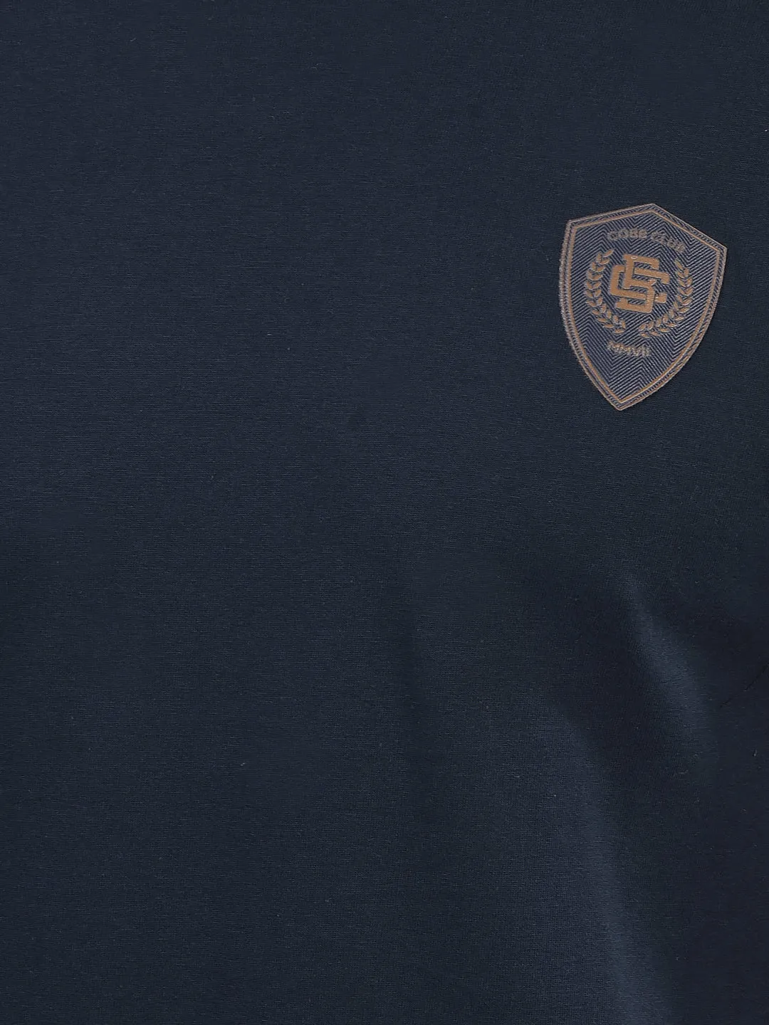 COBB NAVY BLUE PRINTED ROUND NECK T-SHIRT