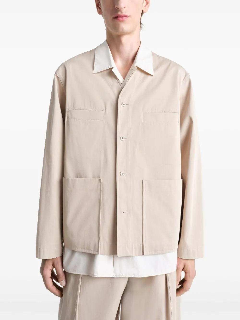 Collarless overshirt
