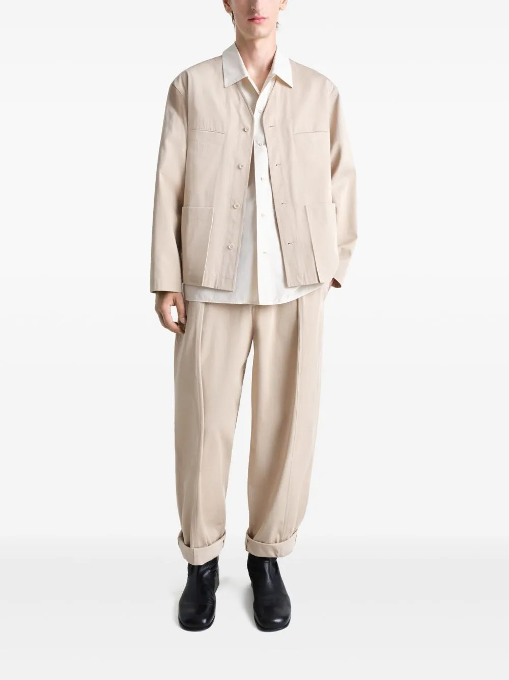 Collarless overshirt