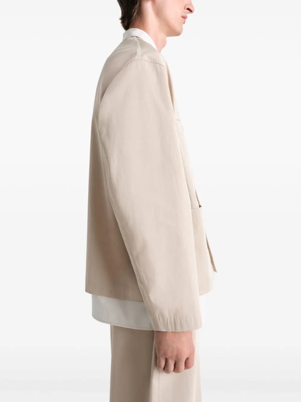 Collarless overshirt