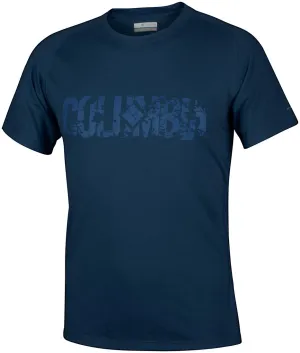 Columbia Men Navy Blue Mountain Tech Logo S S Crew T-Shirt