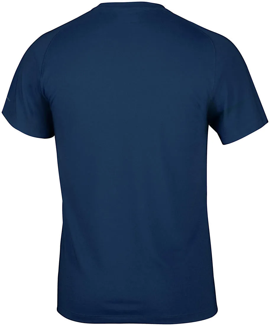 Columbia Men Navy Blue Mountain Tech Logo S S Crew T-Shirt