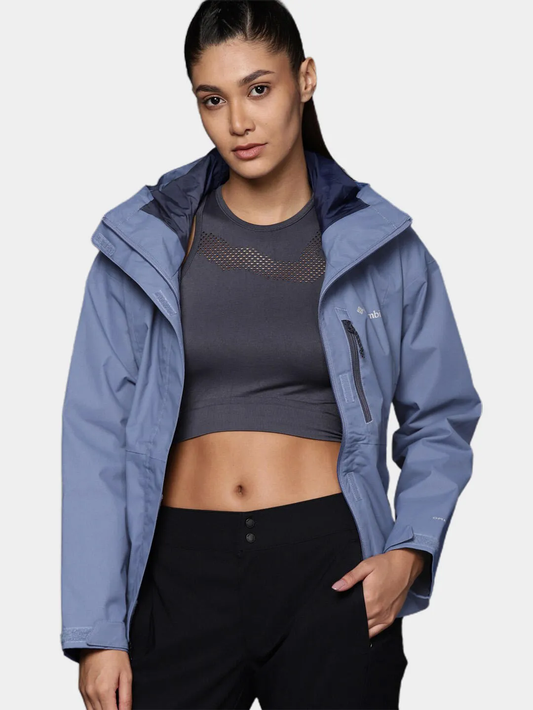 Columbia Women Blue Hikebound Rain Jacket