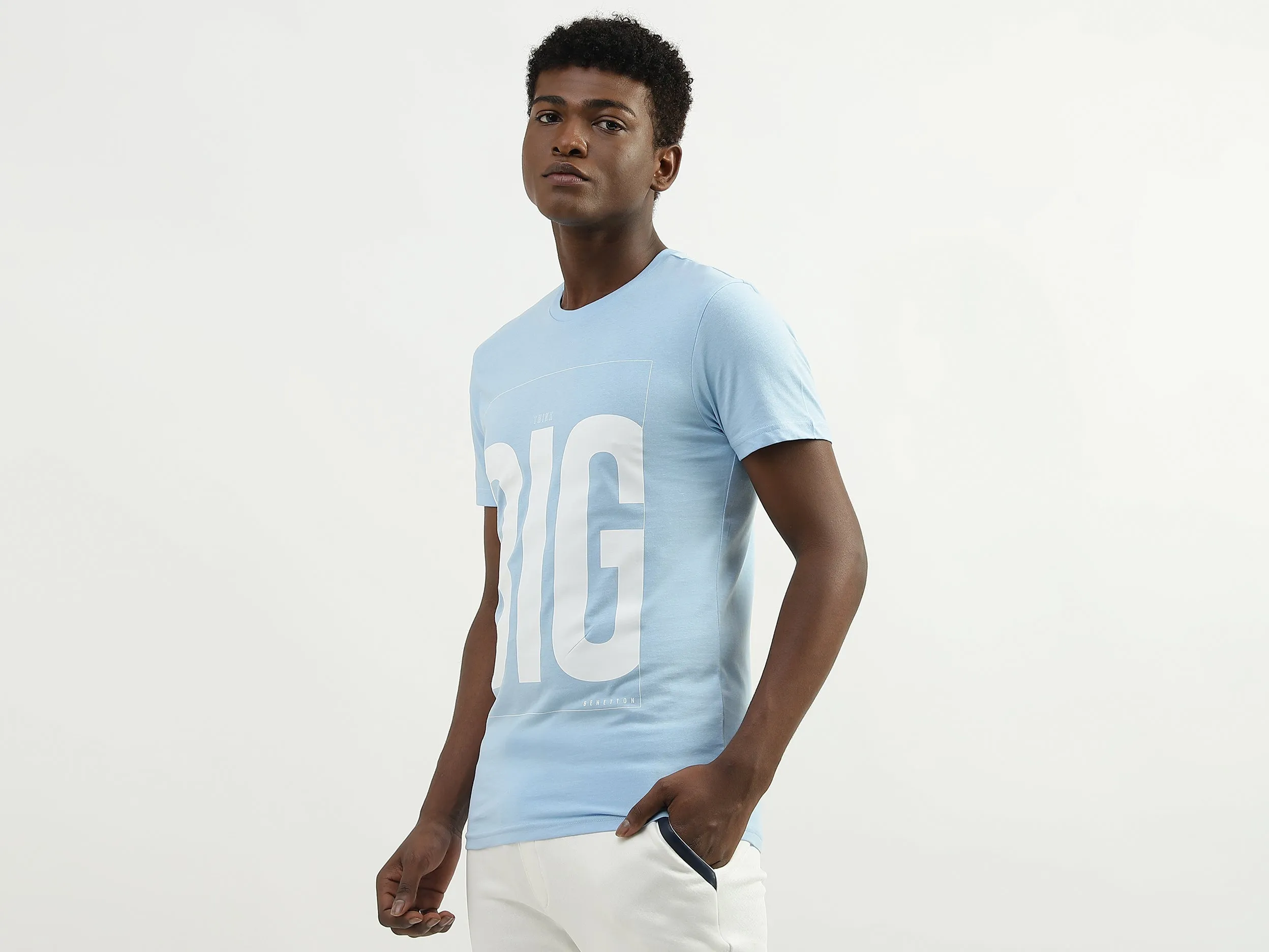 Cotton Printed Round Neck Mens T-shirts