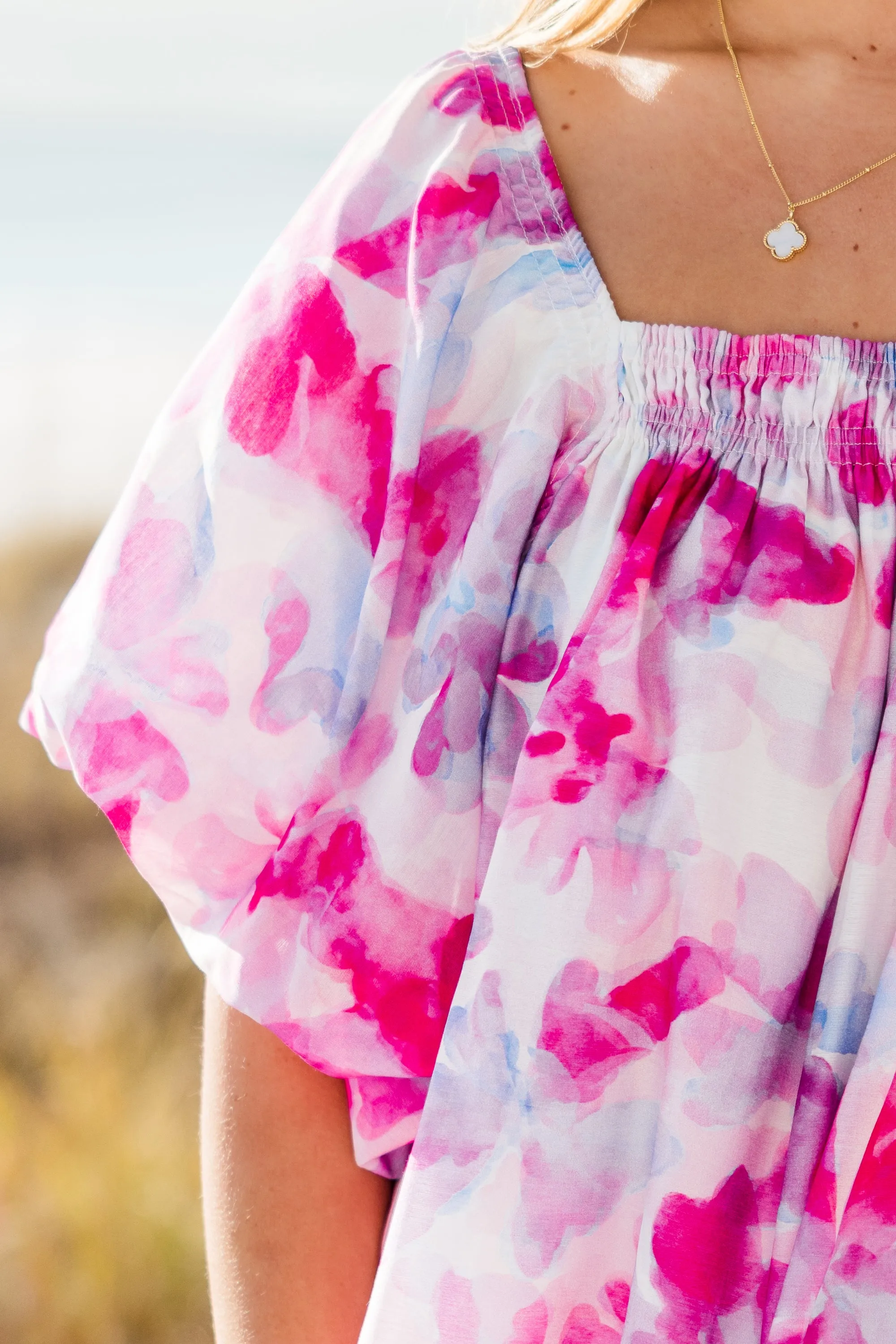 Cozy Love Top, Pink Watercolor