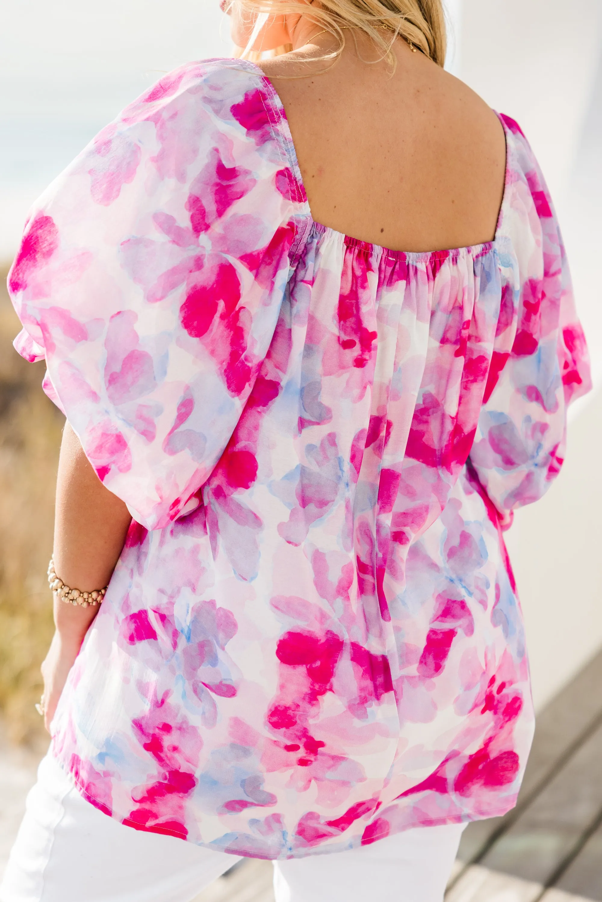 Cozy Love Top, Pink Watercolor