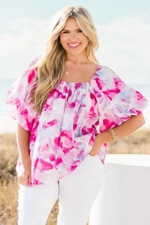 Cozy Love Top, Pink Watercolor