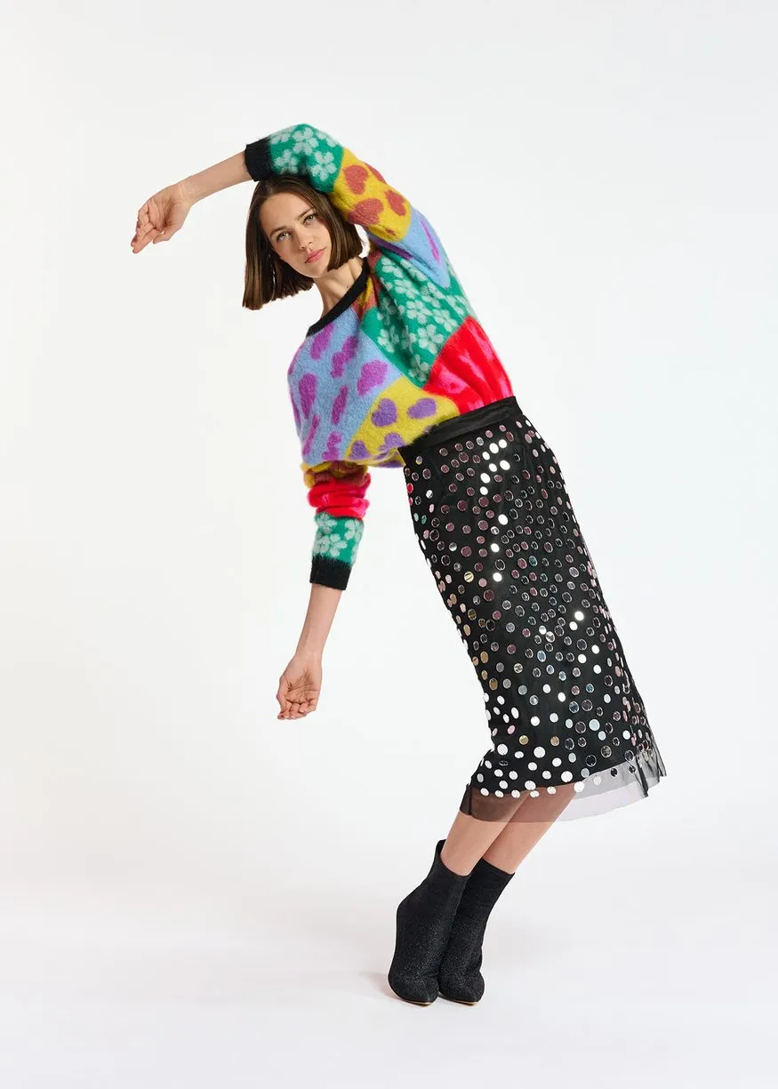 Crescent Skirt - Black Mirror