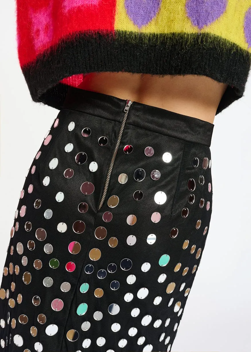 Crescent Skirt - Black Mirror