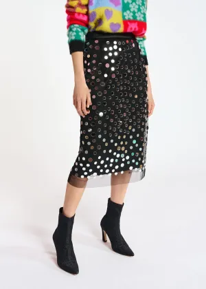 Crescent Skirt - Black Mirror