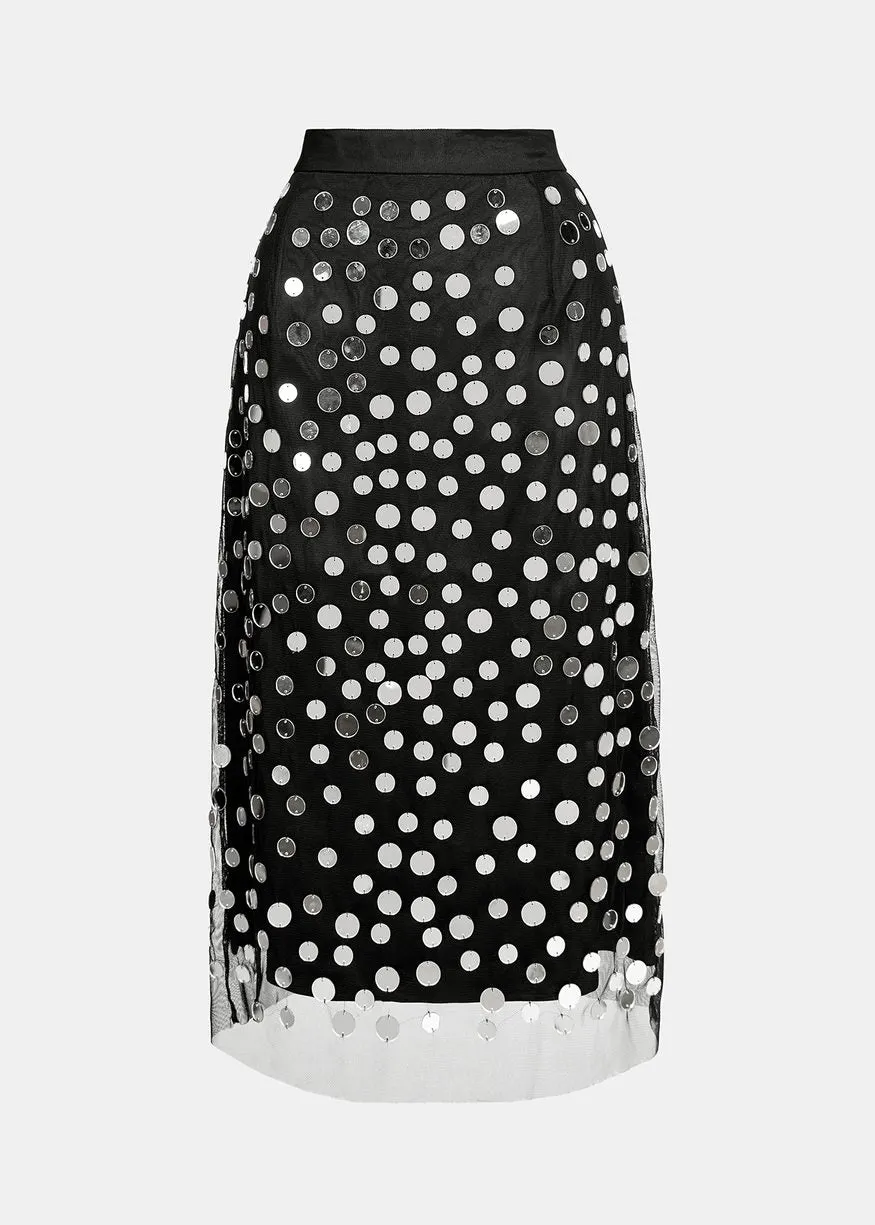Crescent Skirt - Black Mirror