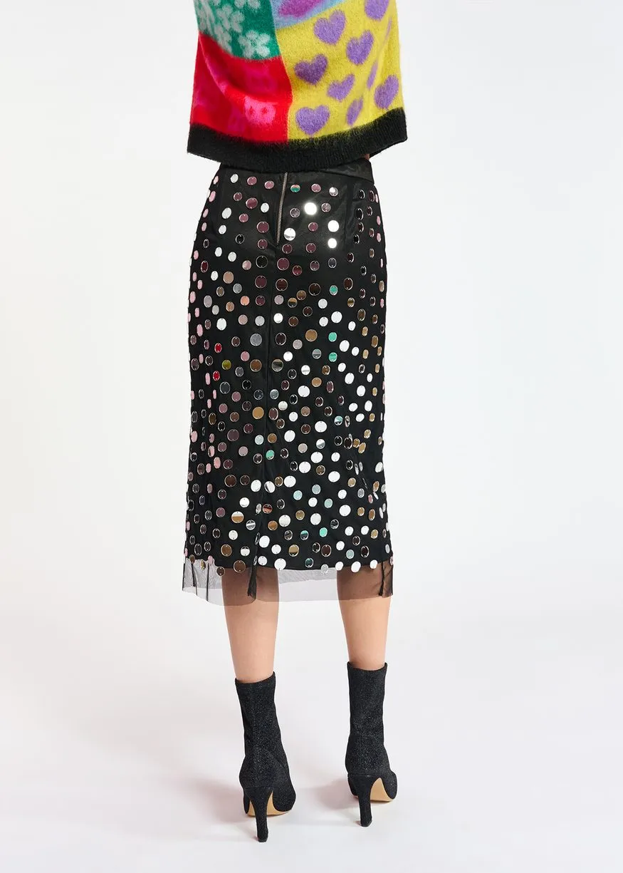 Crescent Skirt - Black Mirror