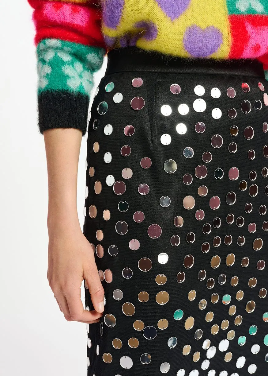 Crescent Skirt - Black Mirror