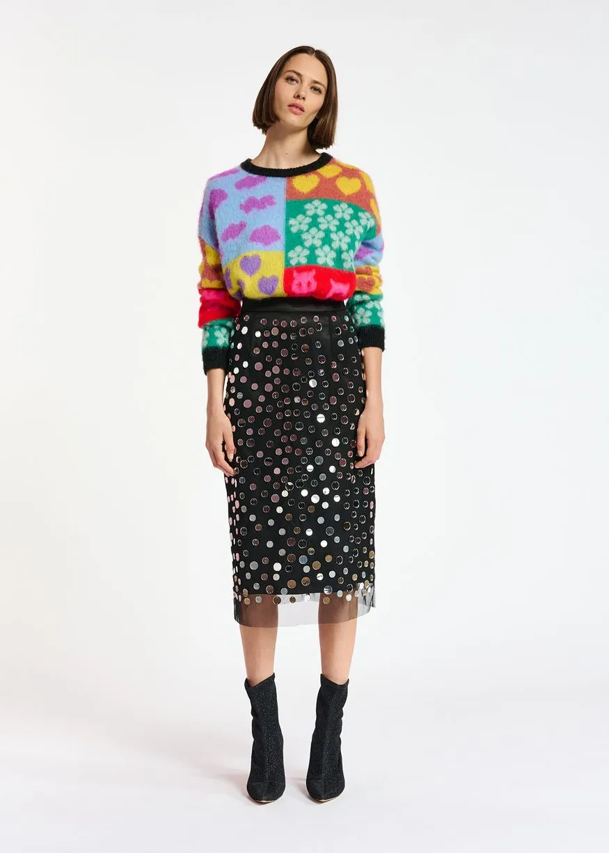Crescent Skirt - Black Mirror