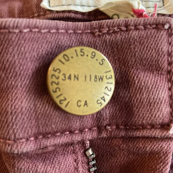 Current/Elliott NWT Plus Size 32 The Stiletto Vintage Burgundy Ankle Jeans: 3127