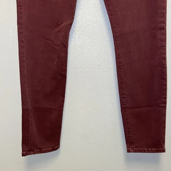 Current/Elliott NWT Plus Size 32 The Stiletto Vintage Burgundy Ankle Jeans: 3127