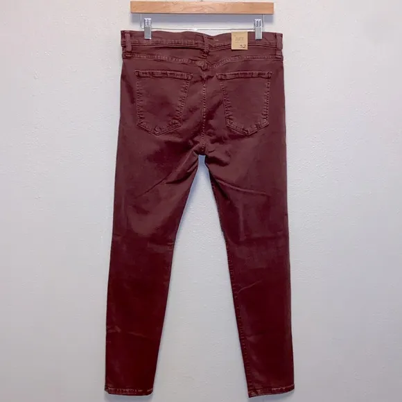 Current/Elliott NWT Plus Size 32 The Stiletto Vintage Burgundy Ankle Jeans: 3127