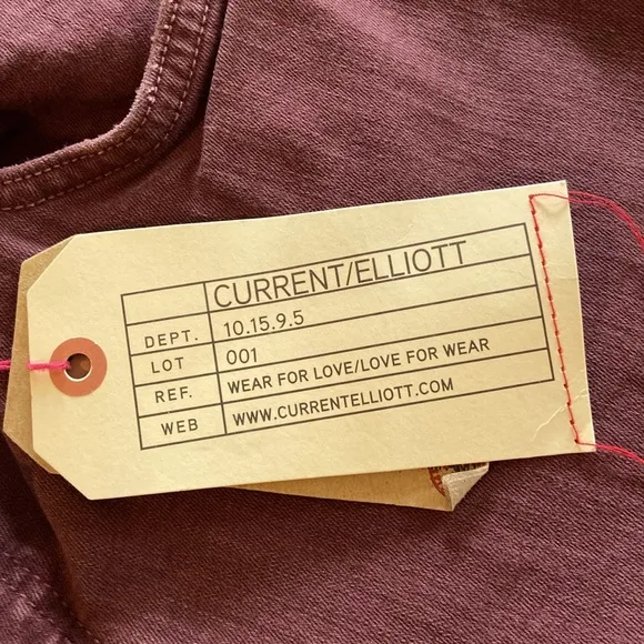 Current/Elliott NWT Plus Size 32 The Stiletto Vintage Burgundy Ankle Jeans: 3127