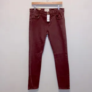 Current/Elliott NWT Plus Size 32 The Stiletto Vintage Burgundy Ankle Jeans: 3127