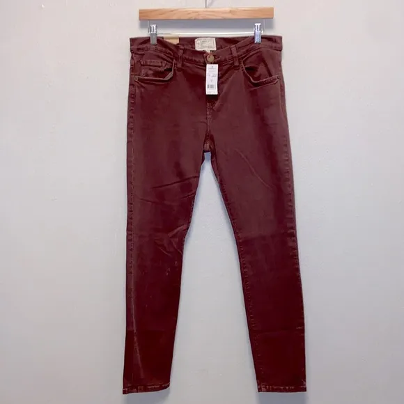 Current/Elliott NWT Plus Size 32 The Stiletto Vintage Burgundy Ankle Jeans: 3127