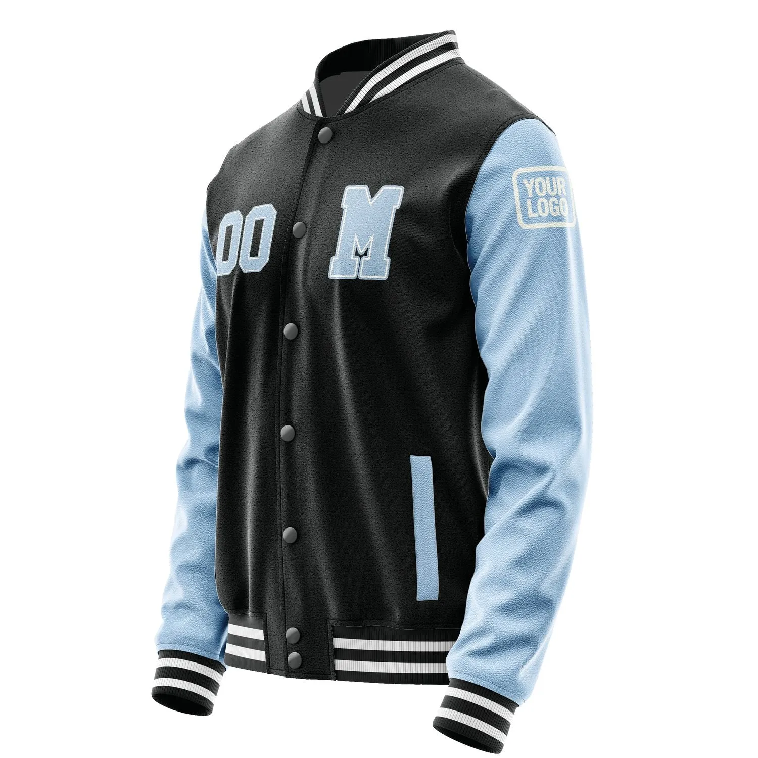 Custom Black Light Blue Jacket