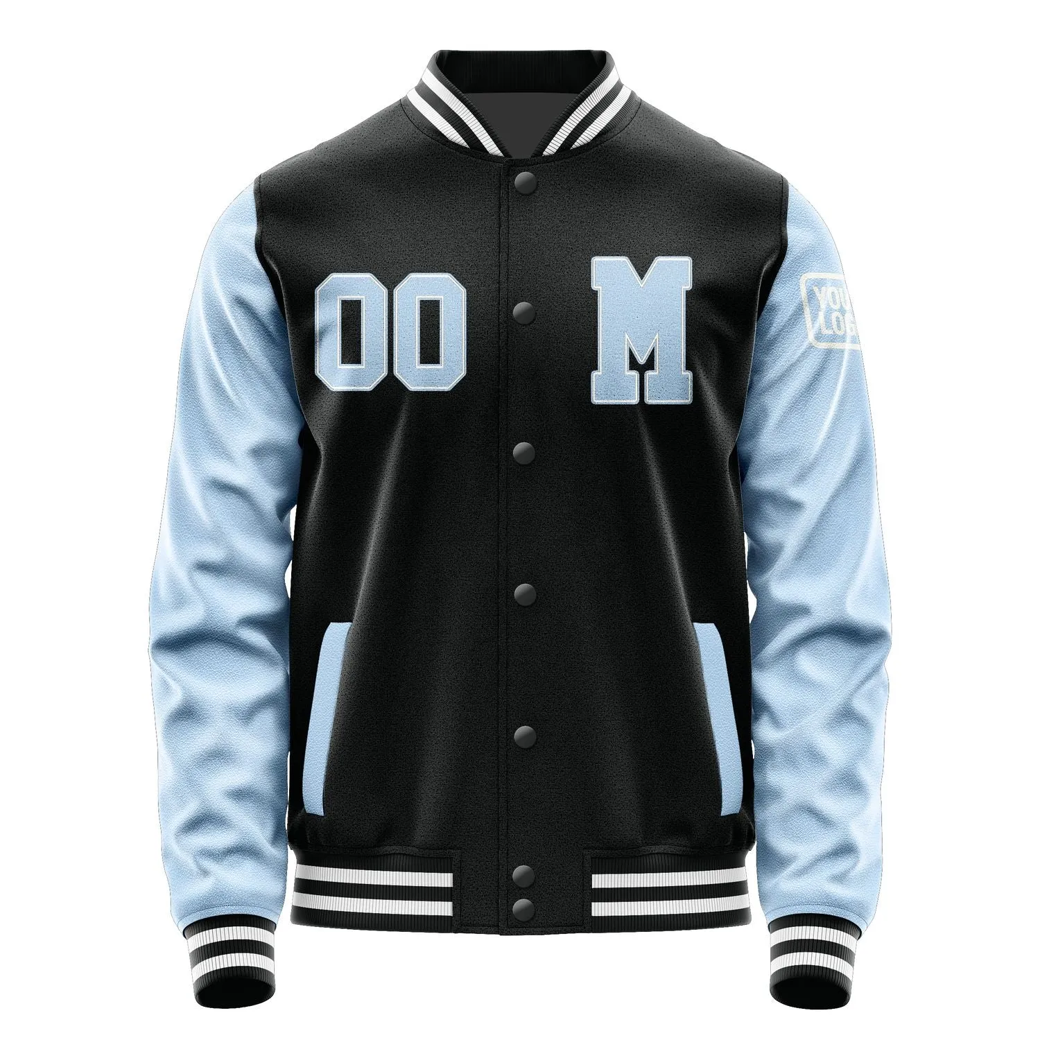 Custom Black Light Blue Jacket