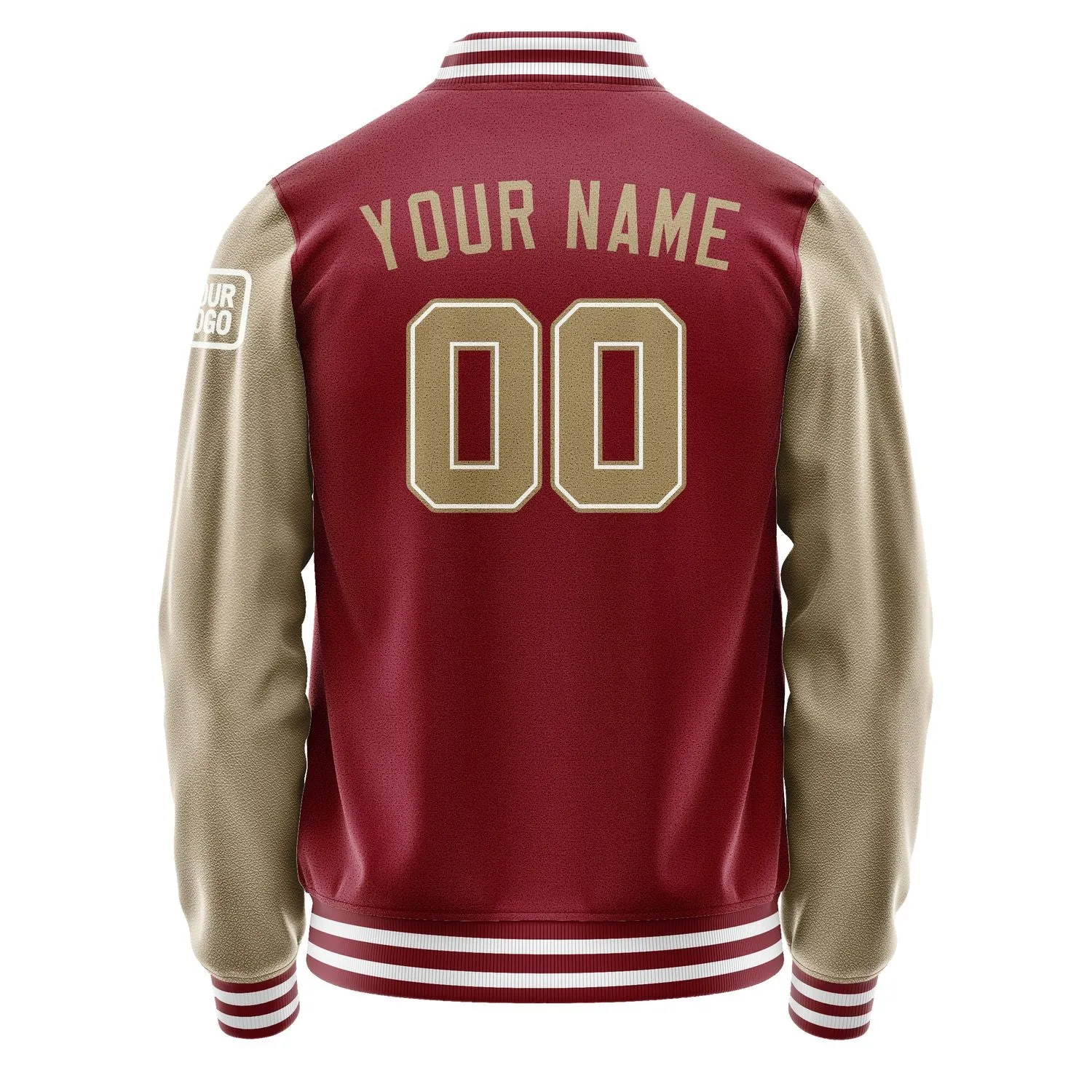 Custom Crimson Red Light Khaki Jacket