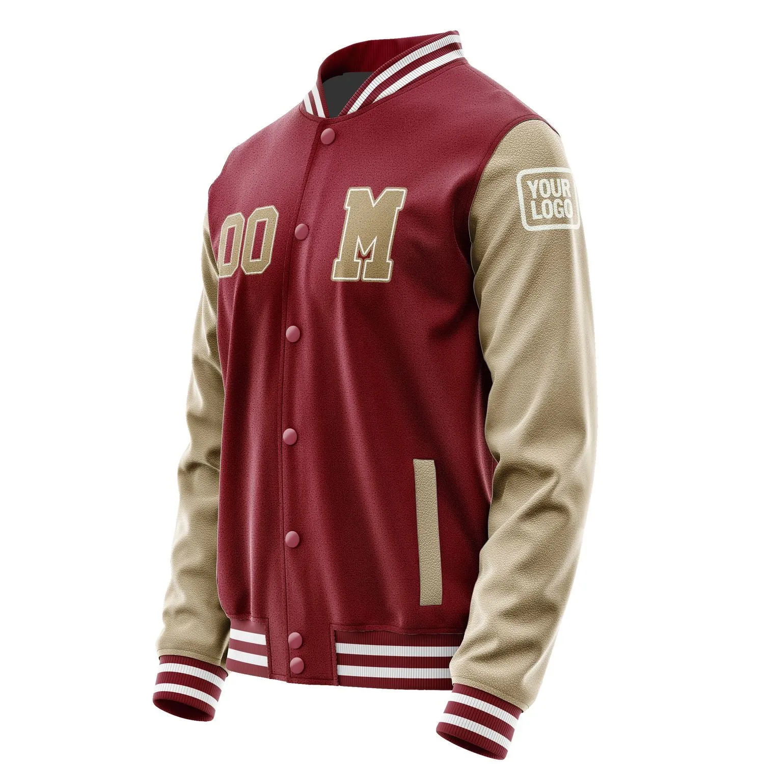 Custom Crimson Red Light Khaki Jacket
