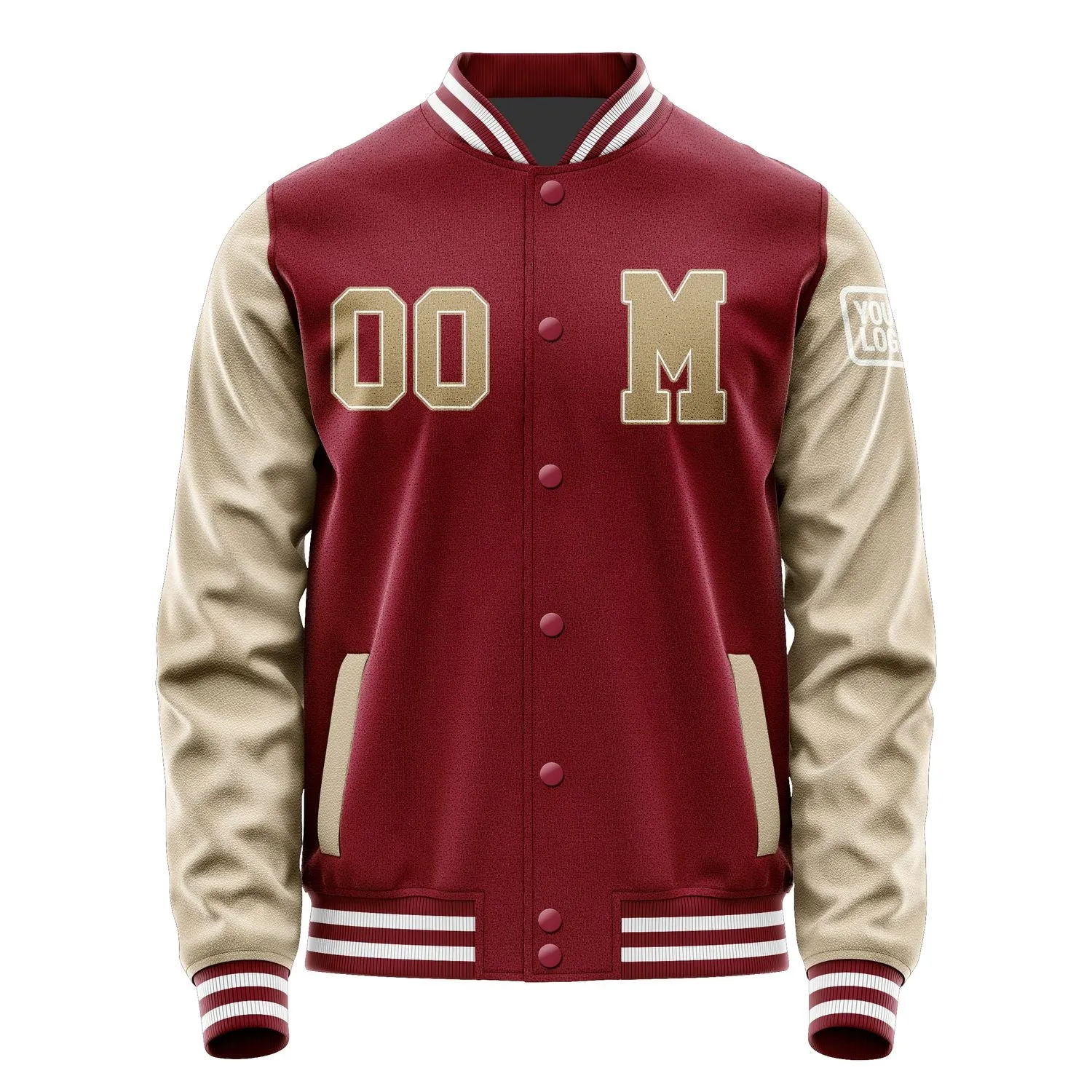 Custom Crimson Red Light Khaki Jacket
