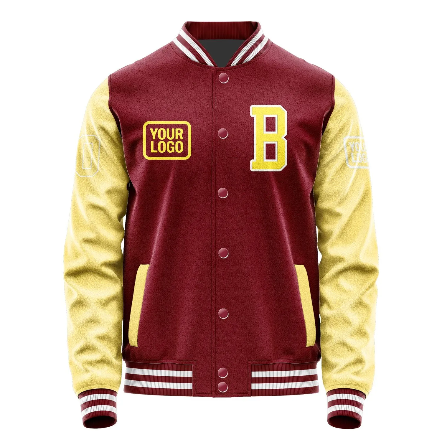 Custom Crimson Red Light Yellow Jacket