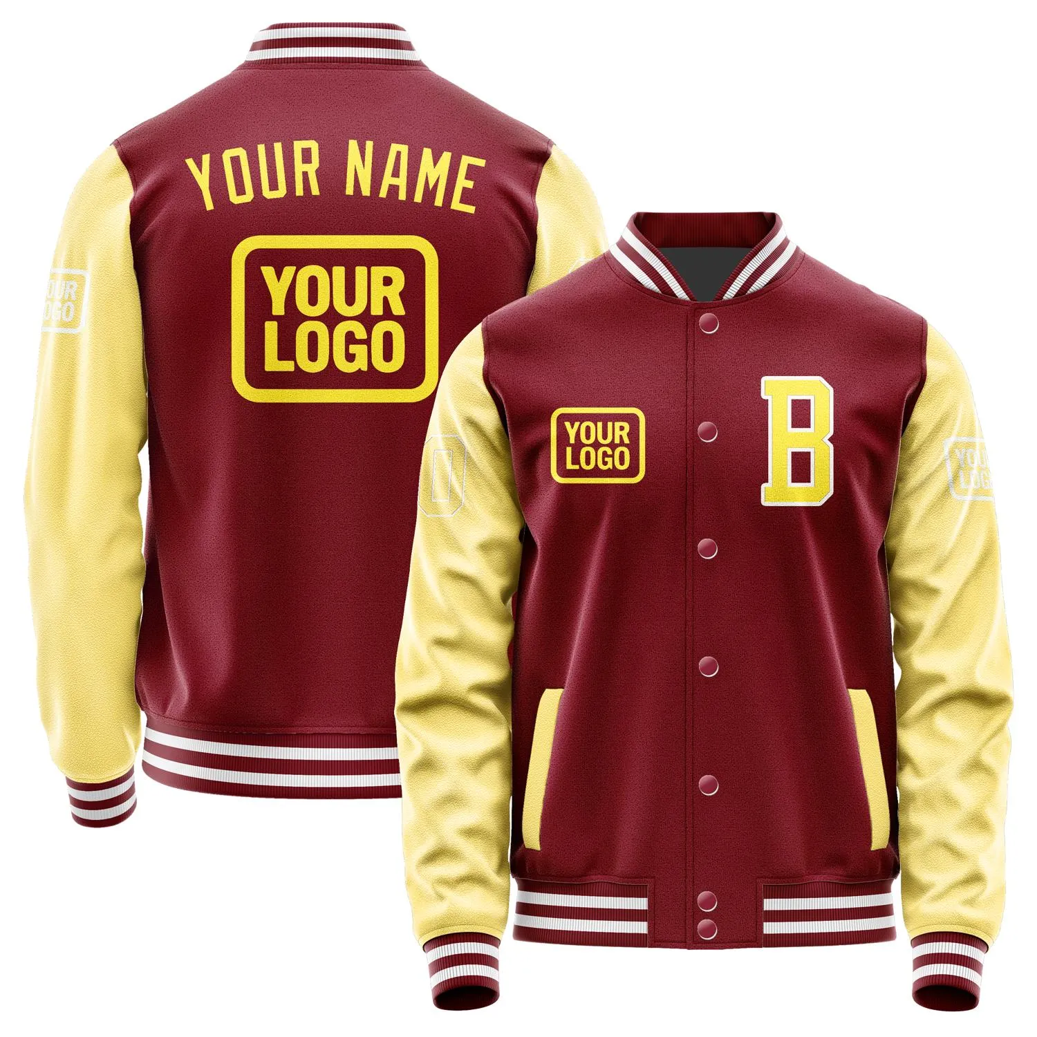 Custom Crimson Red Light Yellow Jacket