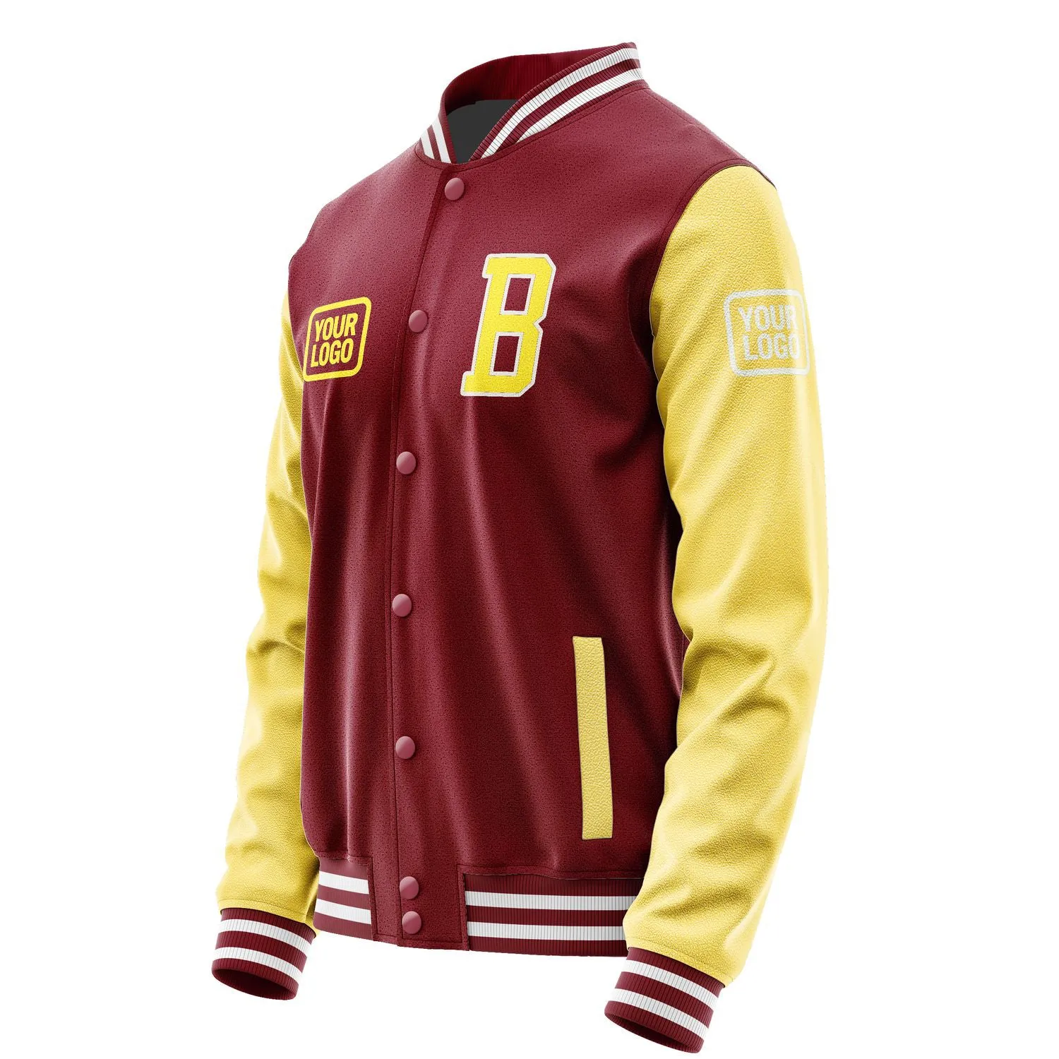 Custom Crimson Red Light Yellow Jacket