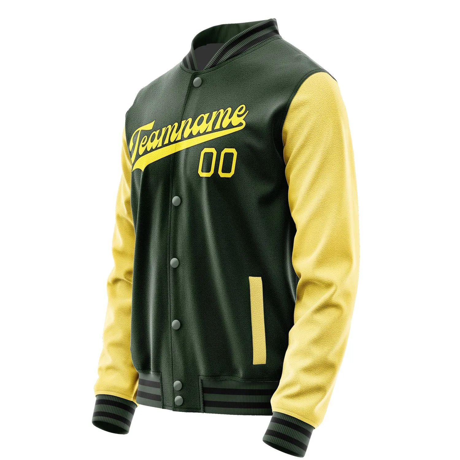 Custom Dark Green Light Yellow Jacket
