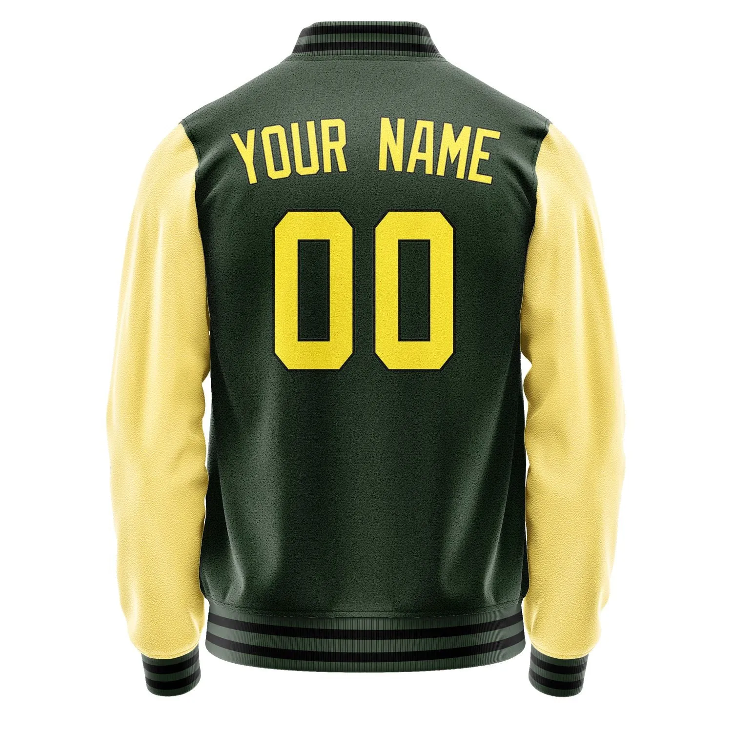 Custom Dark Green Light Yellow Jacket