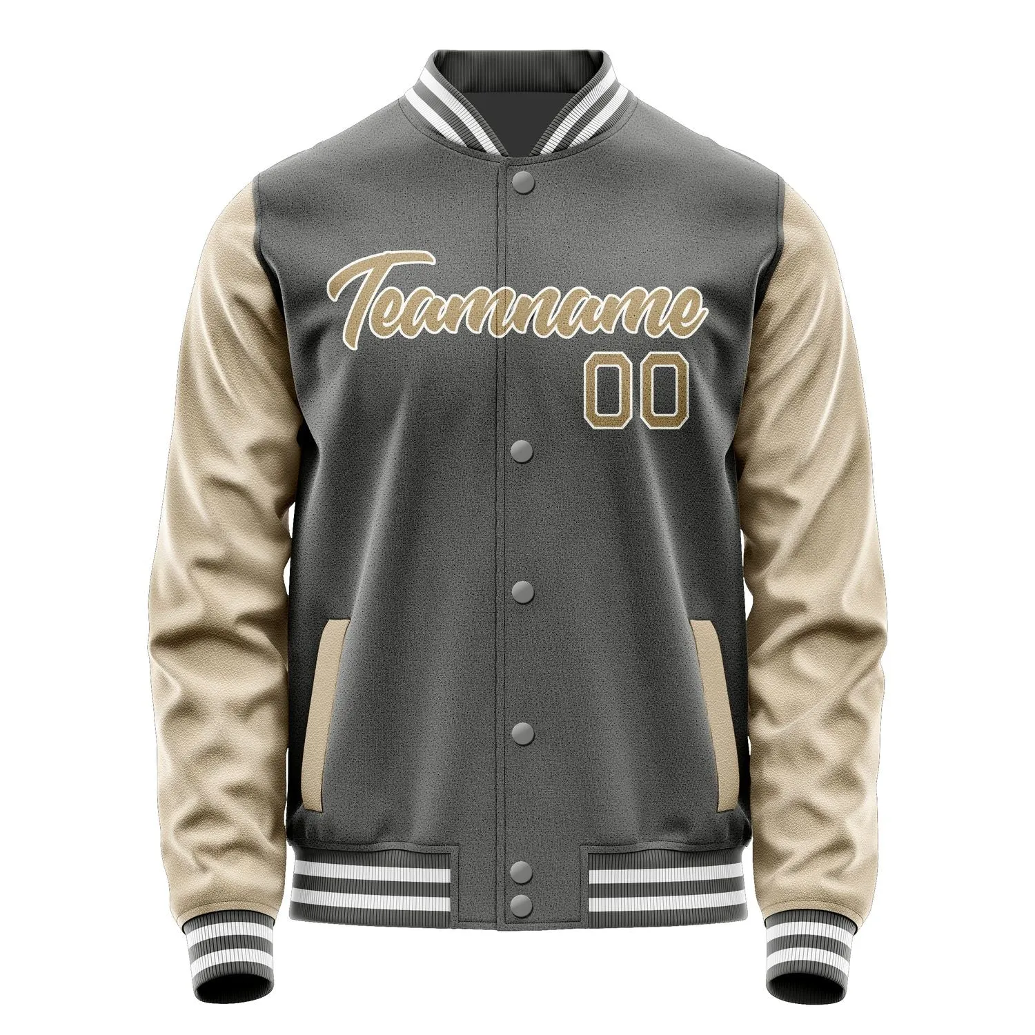 Custom Dark Grey Light Khaki Jacket