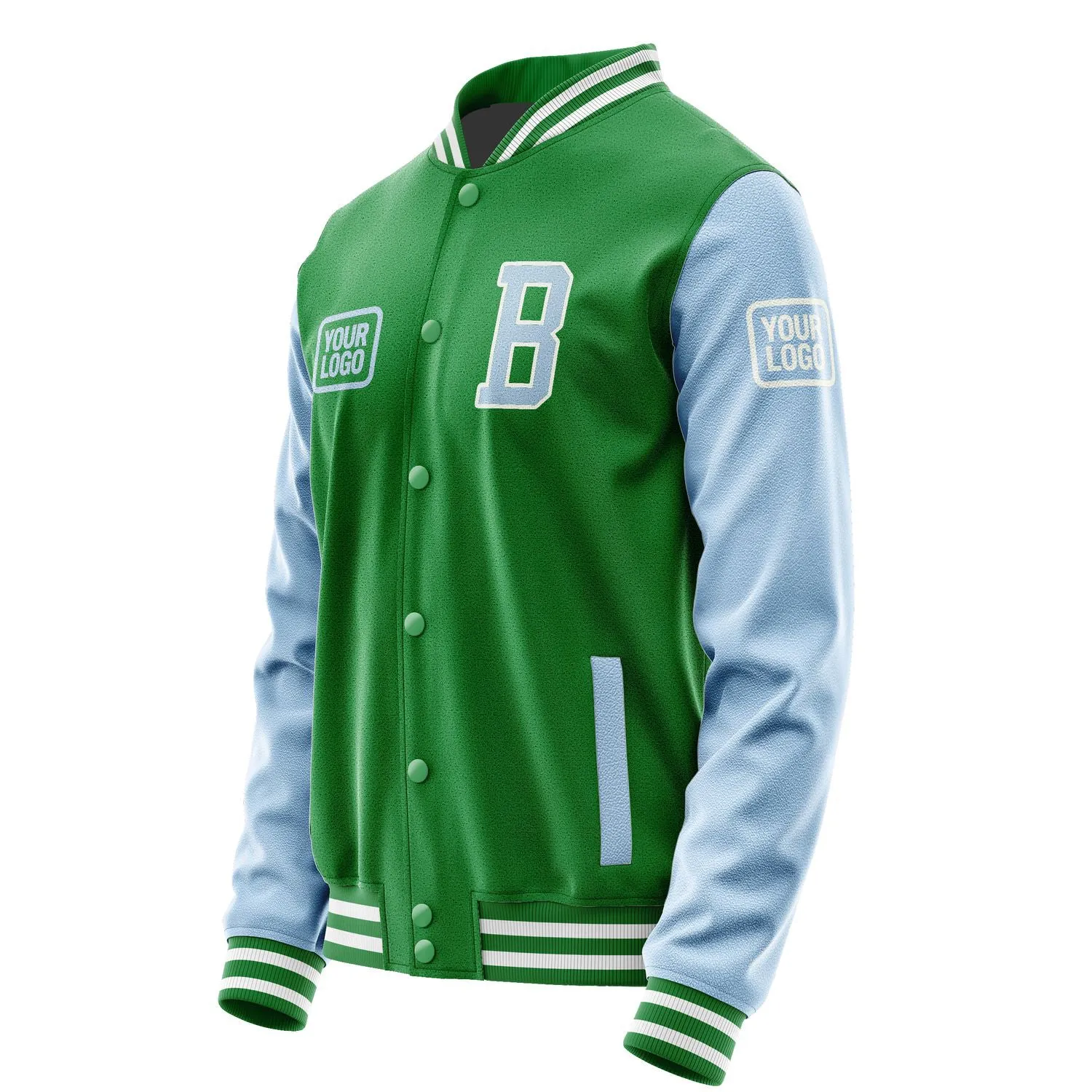 Custom Emerald Green Light Blue Jacket