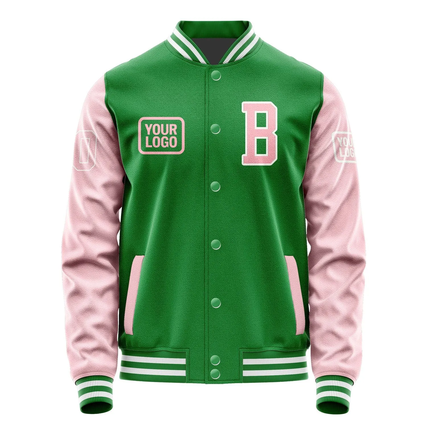 Custom Emerald Green Light Pink Jacket
