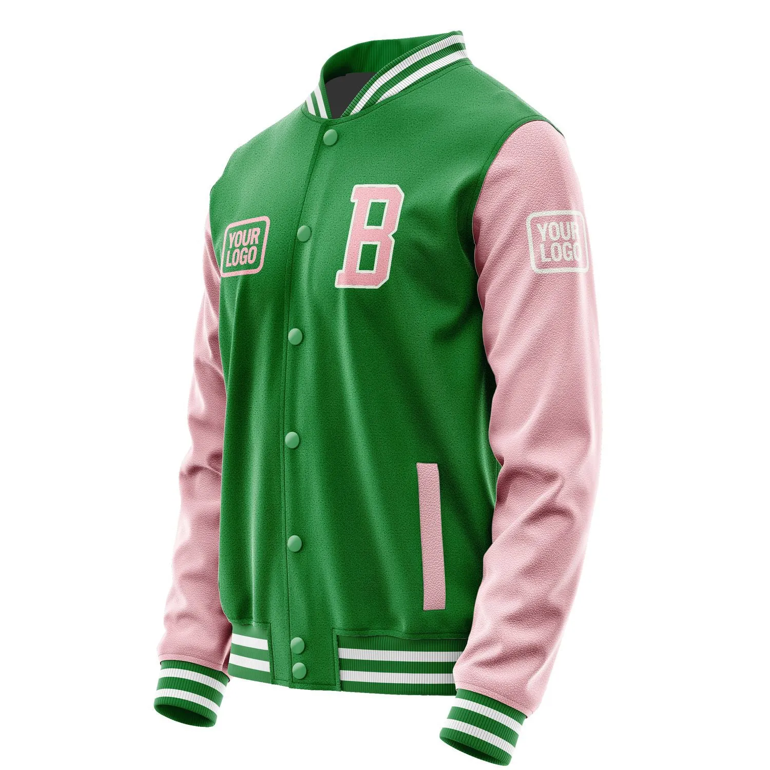 Custom Emerald Green Light Pink Jacket