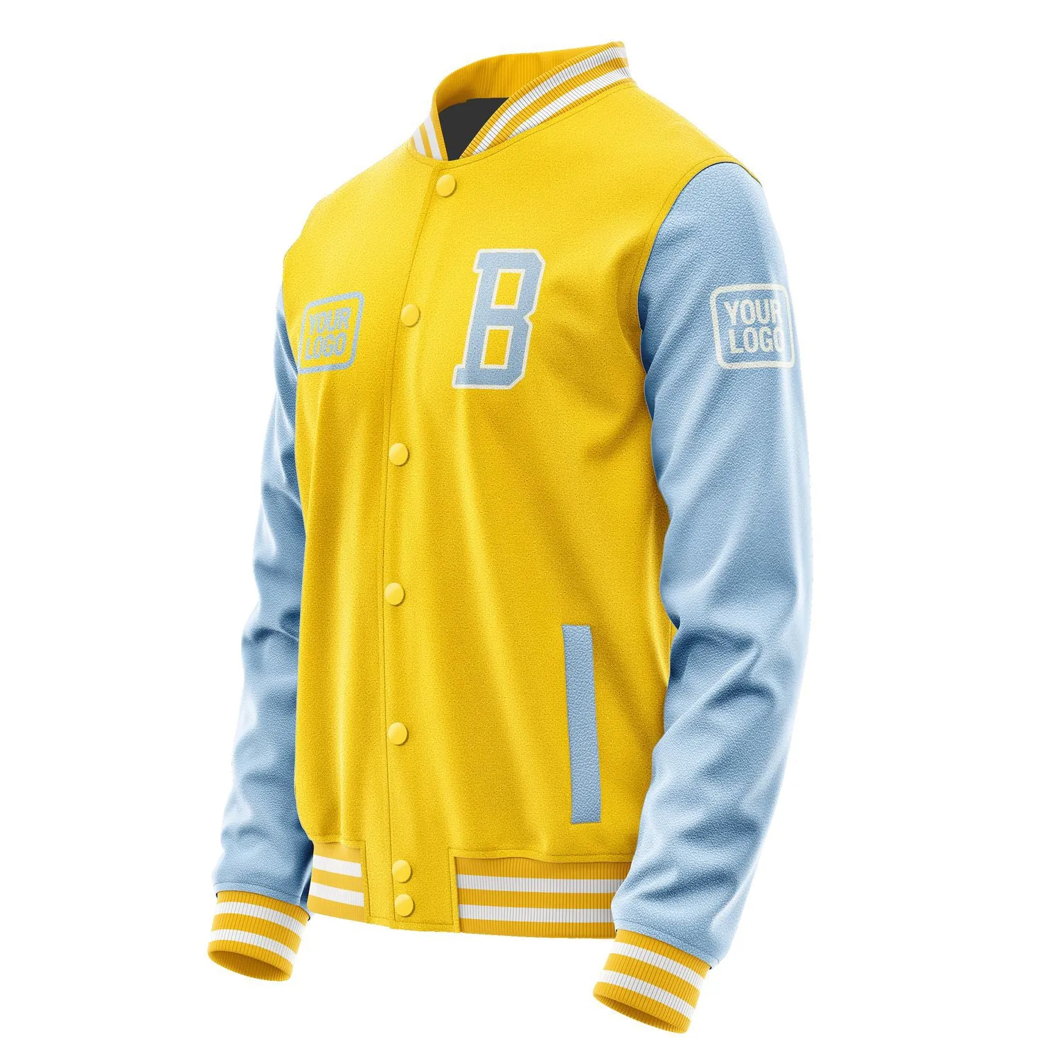Custom Gold Light Blue Jacket