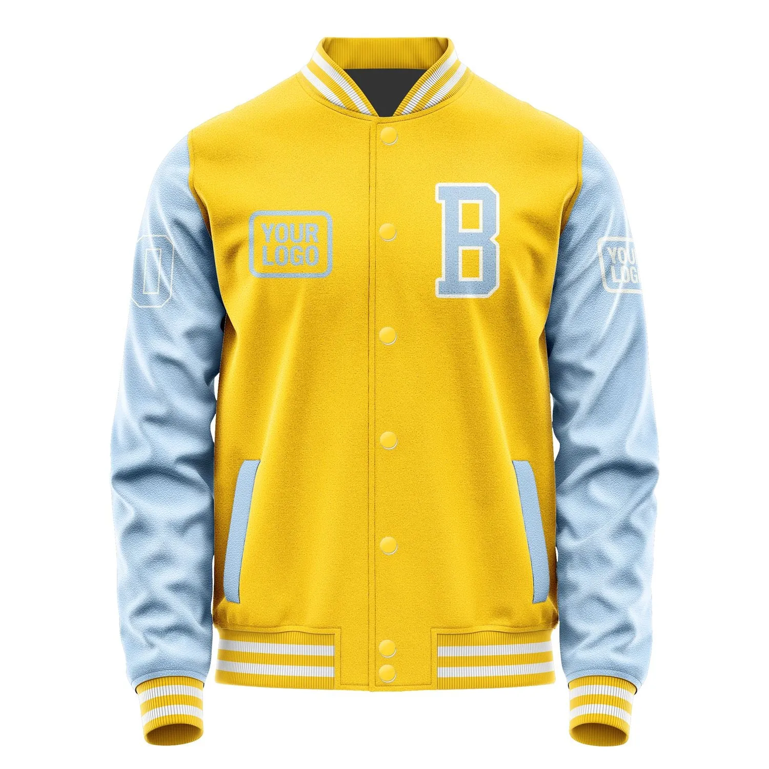 Custom Gold Light Blue Jacket