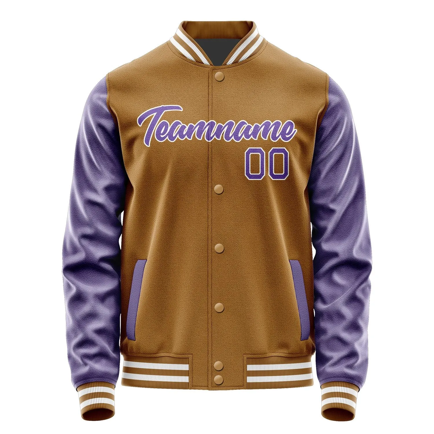 Custom Khaki Light Purple Jacket