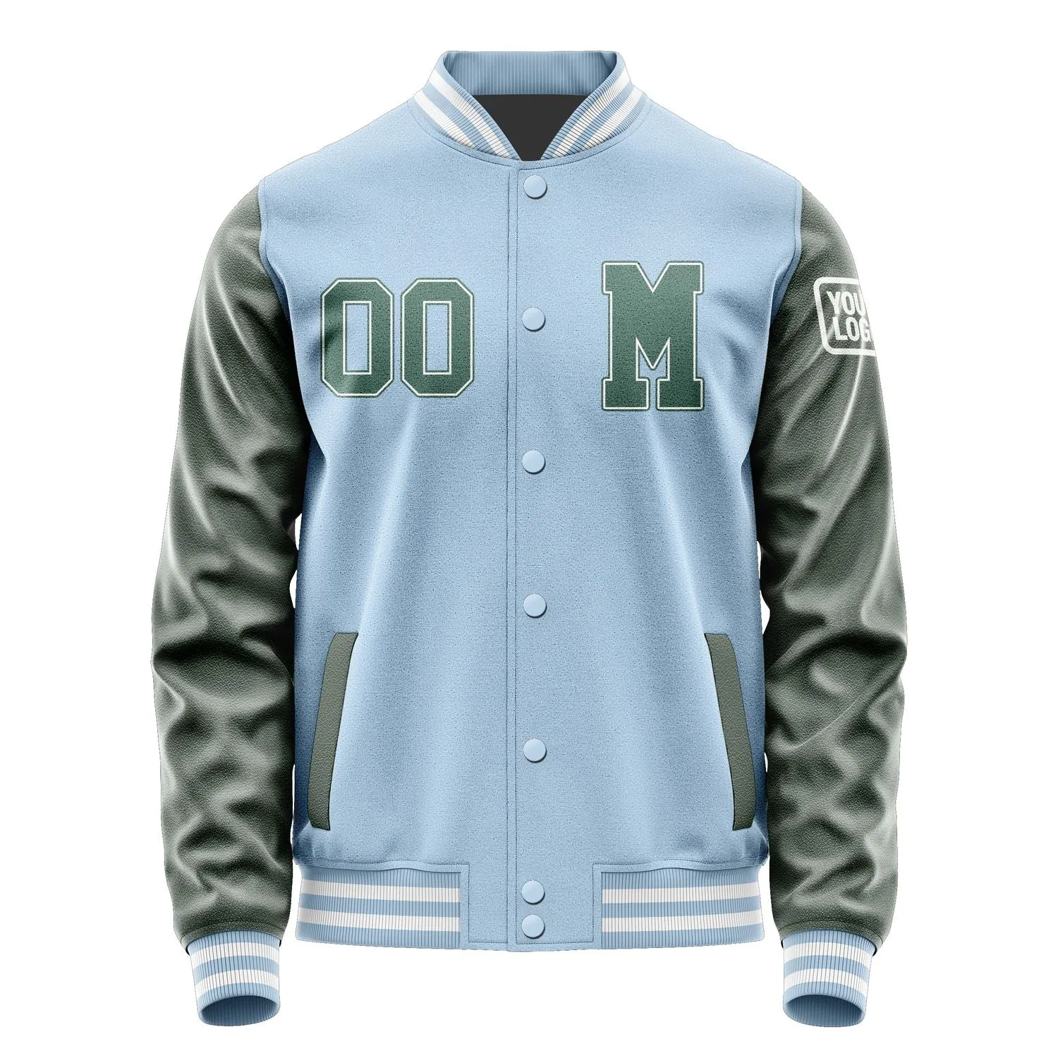 Custom Light Blue Blue Green Jacket