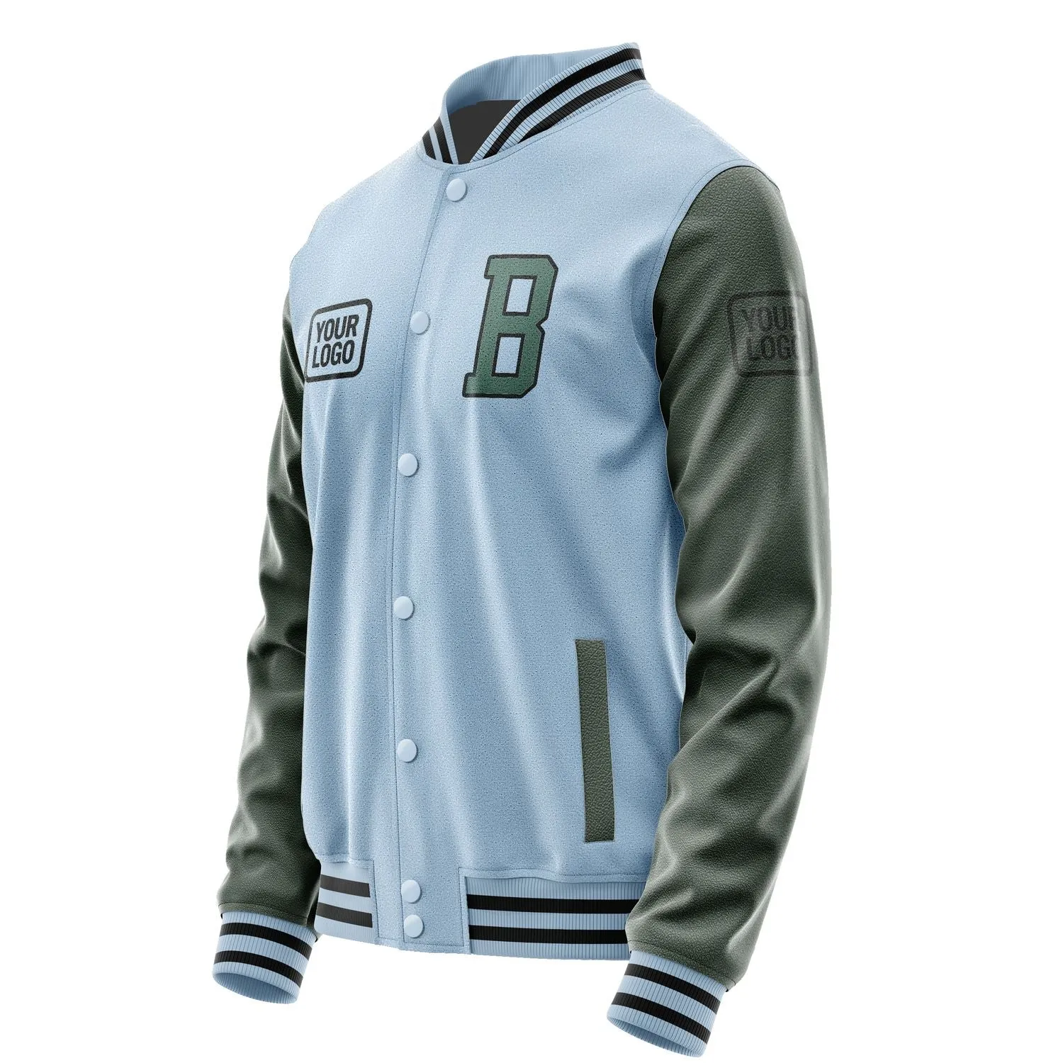 Custom Light Blue Blue Green Jacket